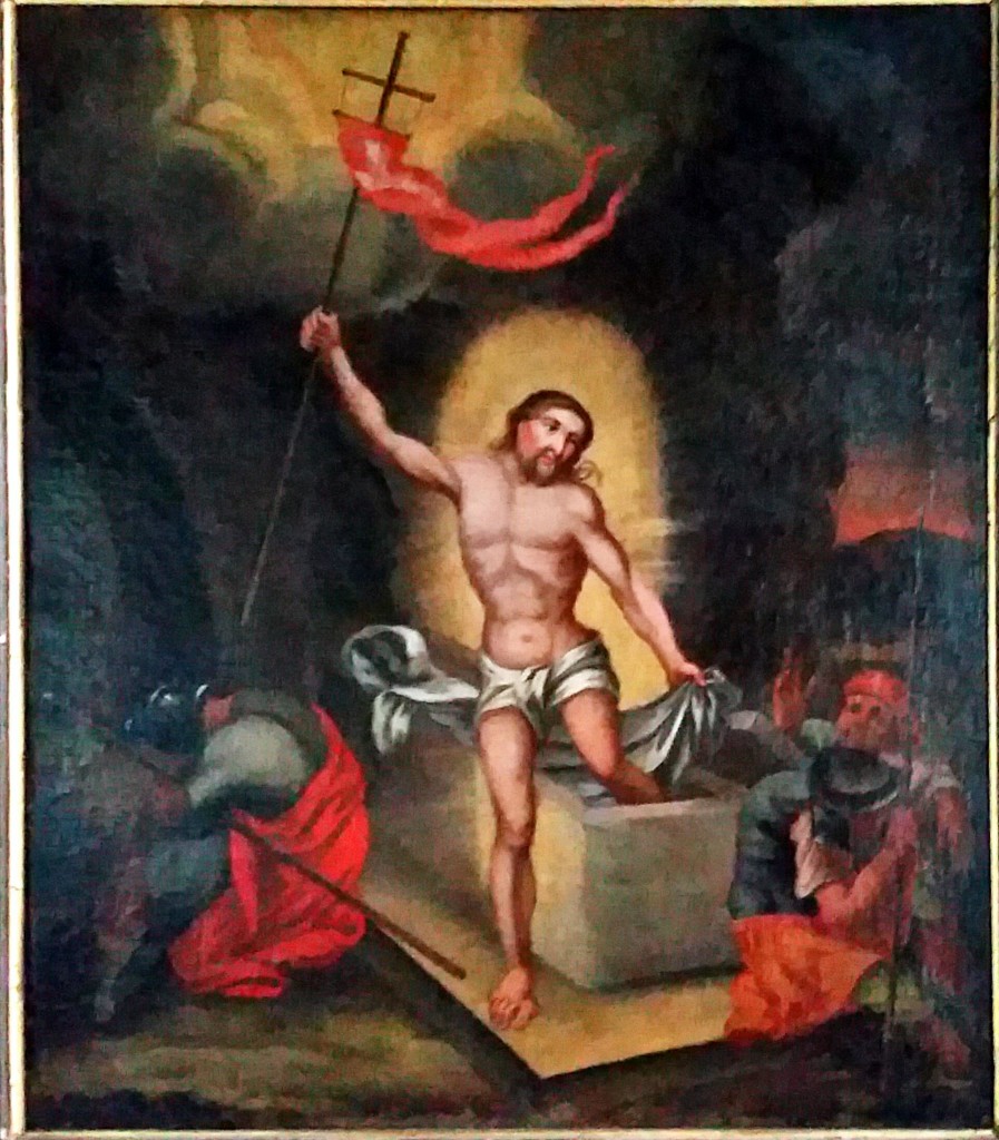 Auferstehung, Gemälde an der Altarempore der Dreieinigkeitskirche